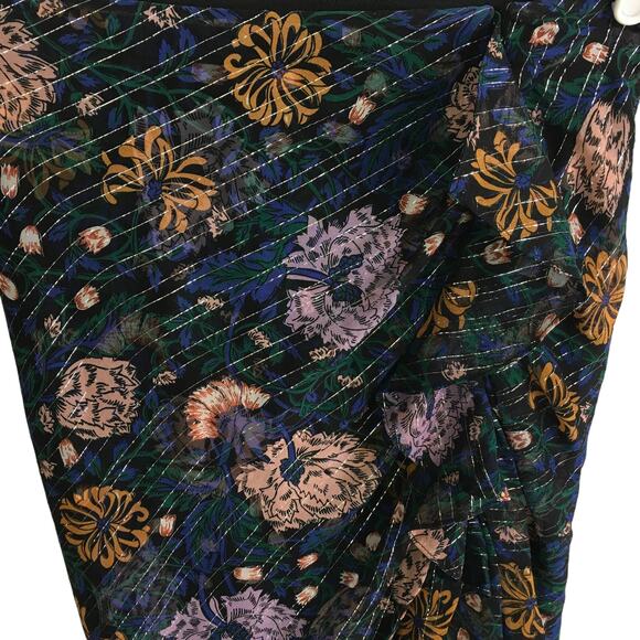 Veronica Beard Hazel Silk Floral Ruched Skirt - Picture 4 of 7